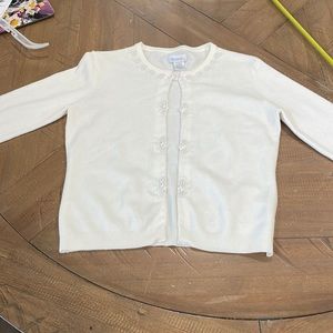 Charlotte Russe off white cardigan with pearl buttons and pearl detail.